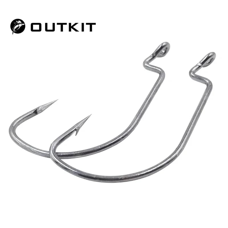 OUTKIT 10Pcs/Lot High-Carbon Steel Fishing Hooks Crank Hook Lure Worm Pesca For Soft Bait Tackle High Quality Accessories