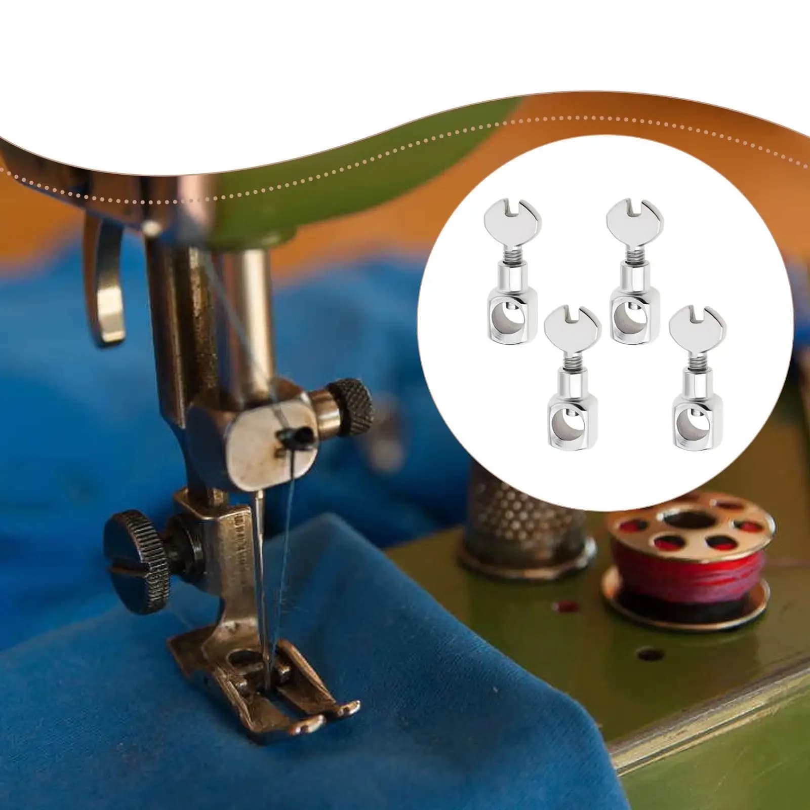 4 Pezzi, Morsetto per Aghi da Macchina da Cucire, Accessorio Pratico e Facile da Installare, Ricambi in Metallo, Porta Aghi, Accessori di Ricambio
