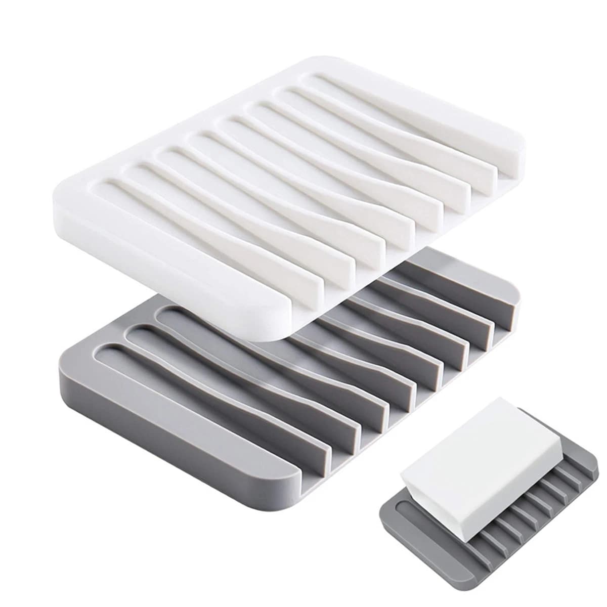 Portasapone Autodrenante in Silicone, Salvasapone a Cascata, Supporto per Sapone da Bagno, Prolunga la Durata del Sapone, Mantiene i Saponetti Asciutti e Puliti
