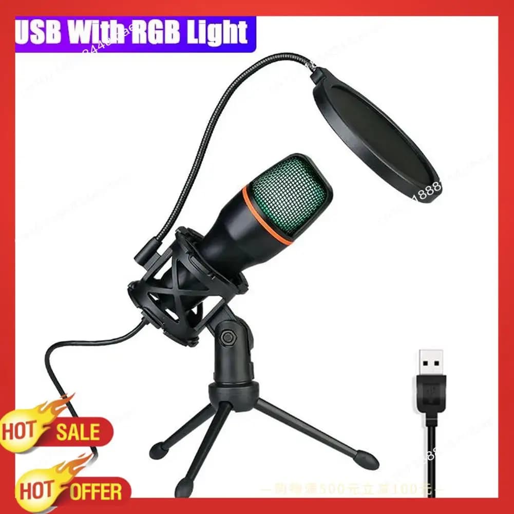 B47C Microfono professionale a condensatore USB Microfono per streaming live per PC Laptop Videogiochi Podcast Youtube