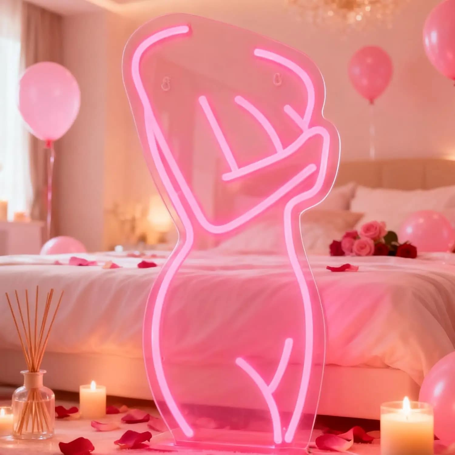 Insegna Luminosa al Neon Rosa per Ragazze, Decorazione da Parete, Luce LED Alimentata Tramite USB per Camera da Letto, Bar, Club, Ristorante, Festa, Regalo di Compleanno, Lampada Notturna Pubblicitaria