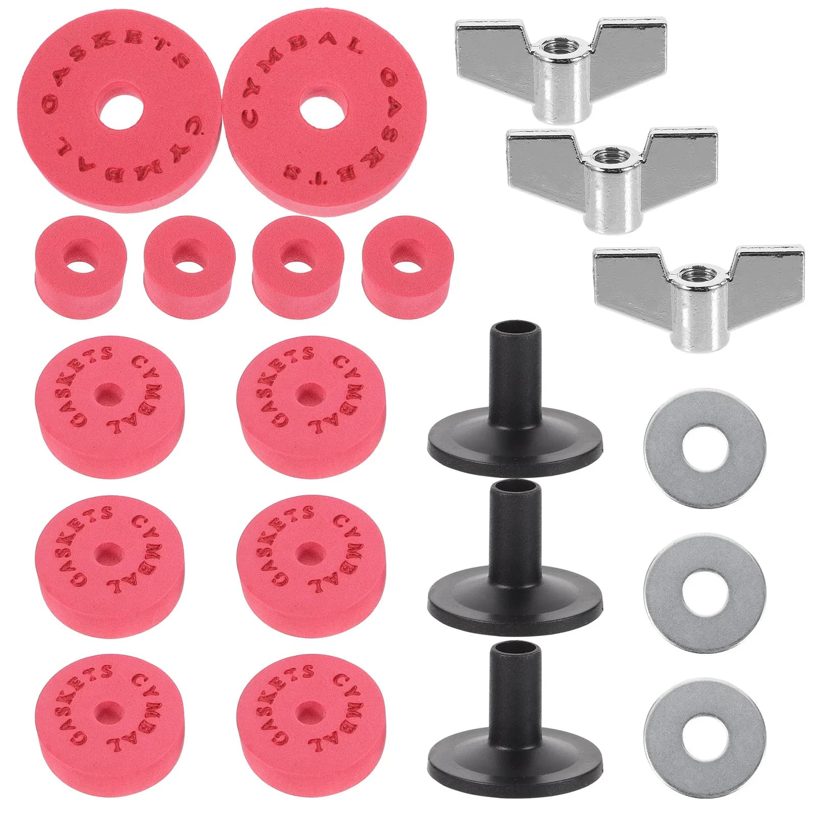 Set di ricambio per accessori batteria: Dado frizione per cimbali, guarnizione, manicotto e cuscinetto in cotone EVA