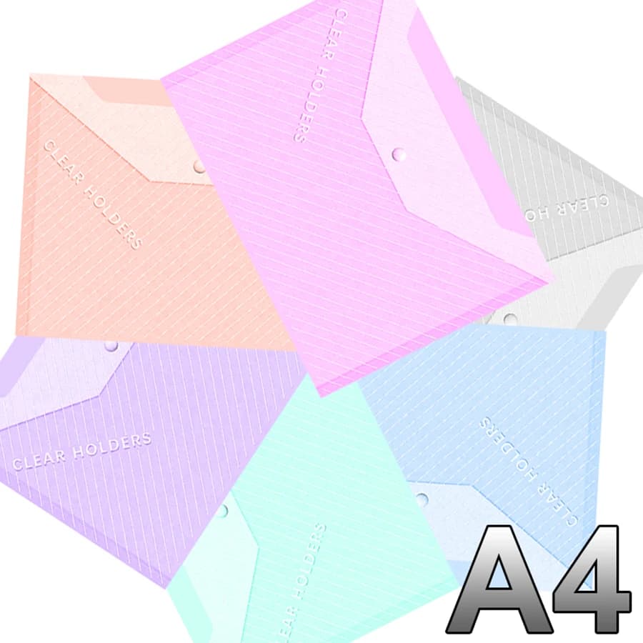 10 pezzi A4 trasparente con bottone a pressione stile sacchetto di archiviazione documenti diario ufficio smistamento file cartella organizzativa sacchetti di file di grande capacità