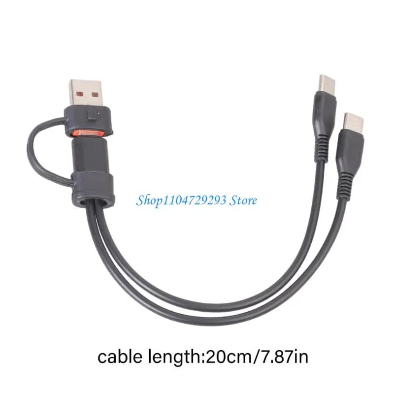 USB C Splitter 1 in 2 Out Charging USB C Data Splitter Extension Cable Type C