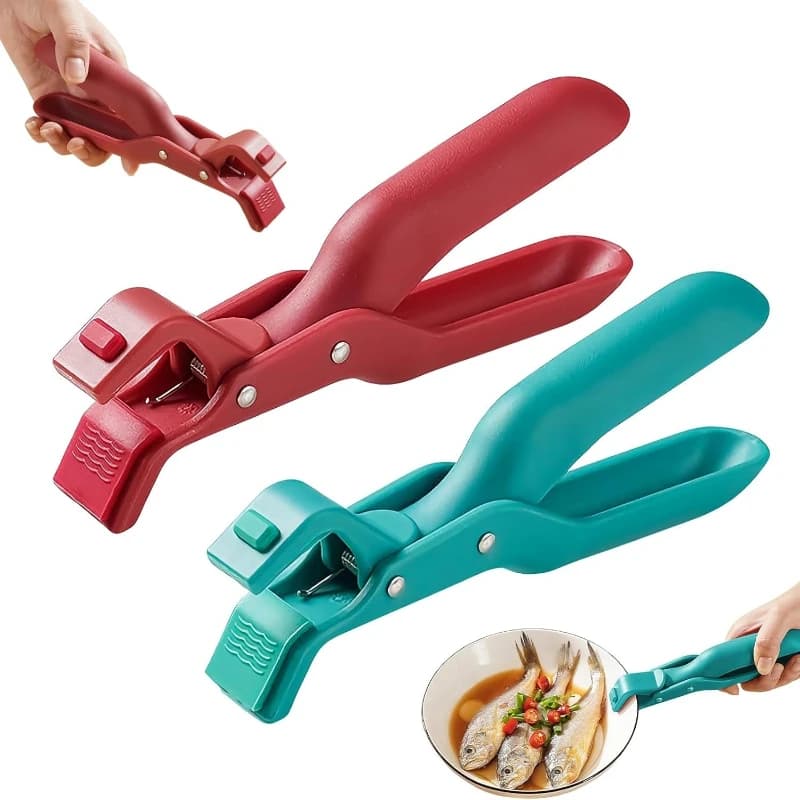 Pinza Antiscivolo in Acciaio Inossidabile per Ciotole e Piatti Caldi, Sollevatore Portatile per Pentole e Padelle, Utensile da Cucina