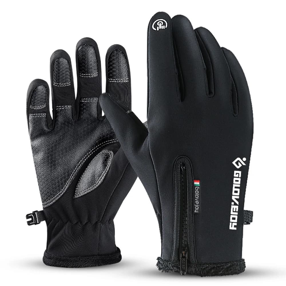 Guanti da moto Guanti da moto invernali foderati in pile termico invernale Touch screen impermeabile Guanti da equitazione per moto antiscivolo