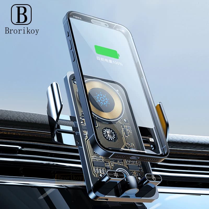 Supporto Magnetico per Telefono da Auto 66W con Caricatore Wireless 15W per iPhone16 15, Testa di Ricarica Magnetica Rotante per Samsung S25 Xiaomi Huawei