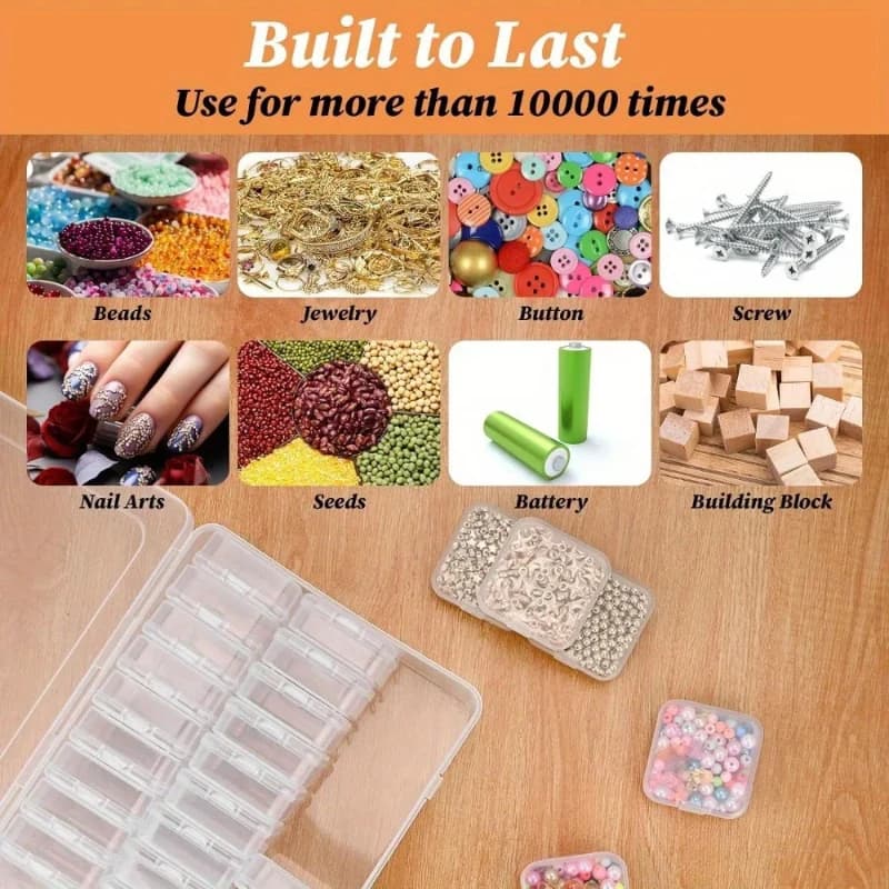 Scatola portaoggetti fai da te per ricamo con diamanti, contenitore multifunzionale per gioielli, strass e mosaici per nail art