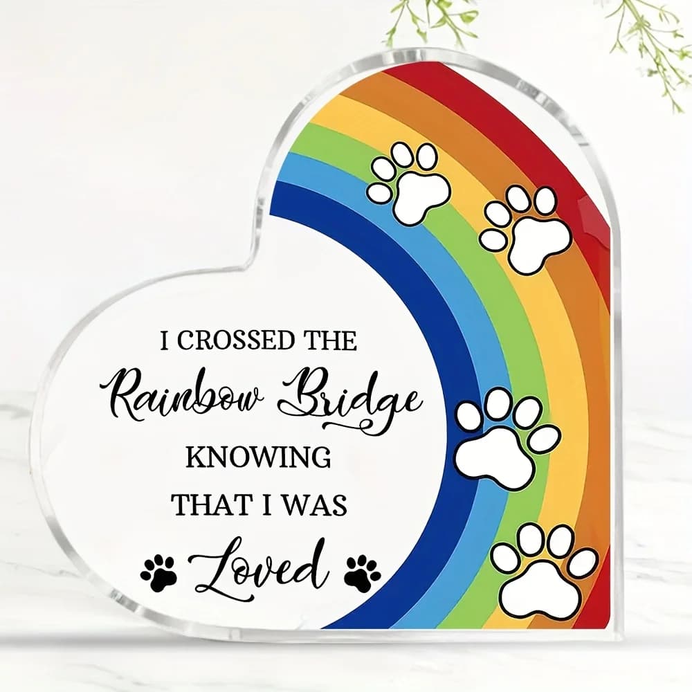 Pregiose Medaglie Commemorative in Acrilico a Forma di Ponte Arcobaleno, Edizione Nera, per Cani e Gatti – Condoglianze per la Perdita di un Animale Domestico