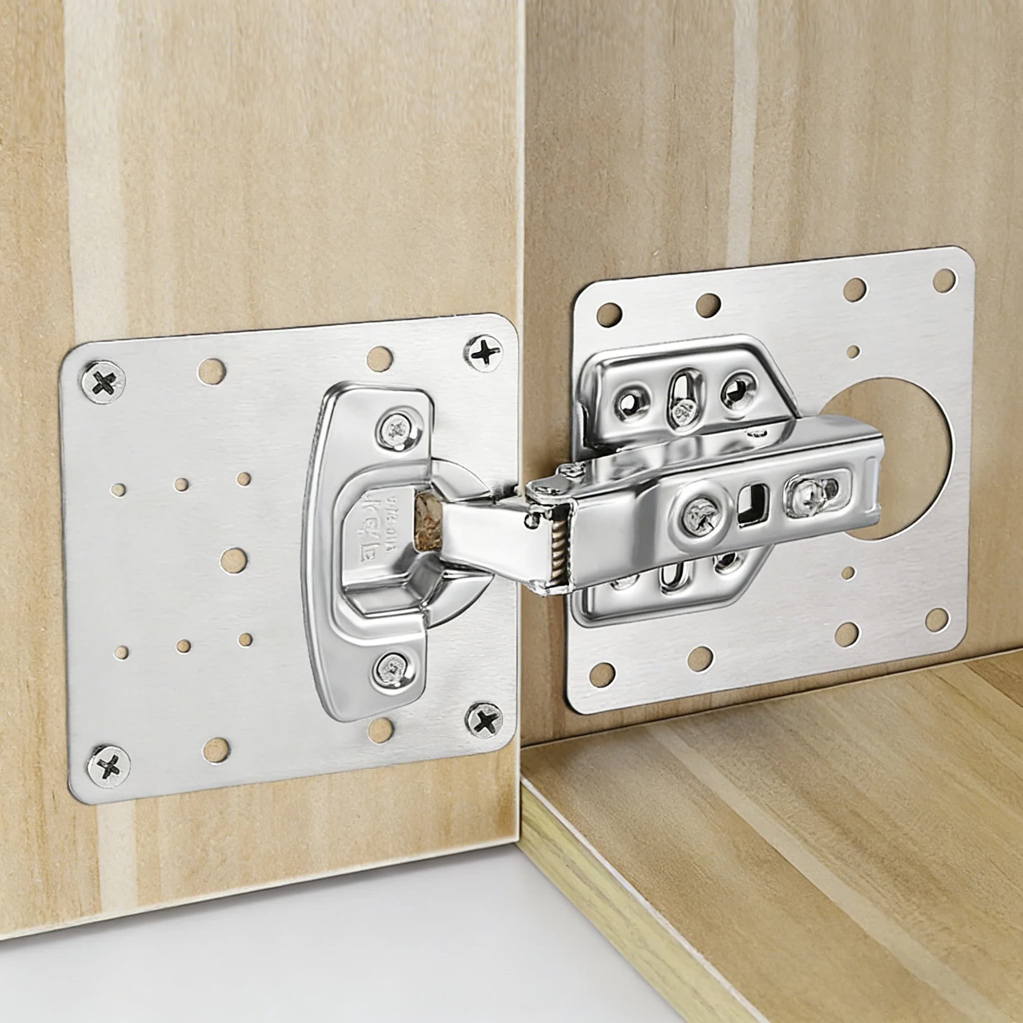 Pannello di riparazione per cerniere di ante di mobili, parti di riparazione per l'installazione fissa delle cerniere di ante di mobili, strumento per la riparazione delle cerniere