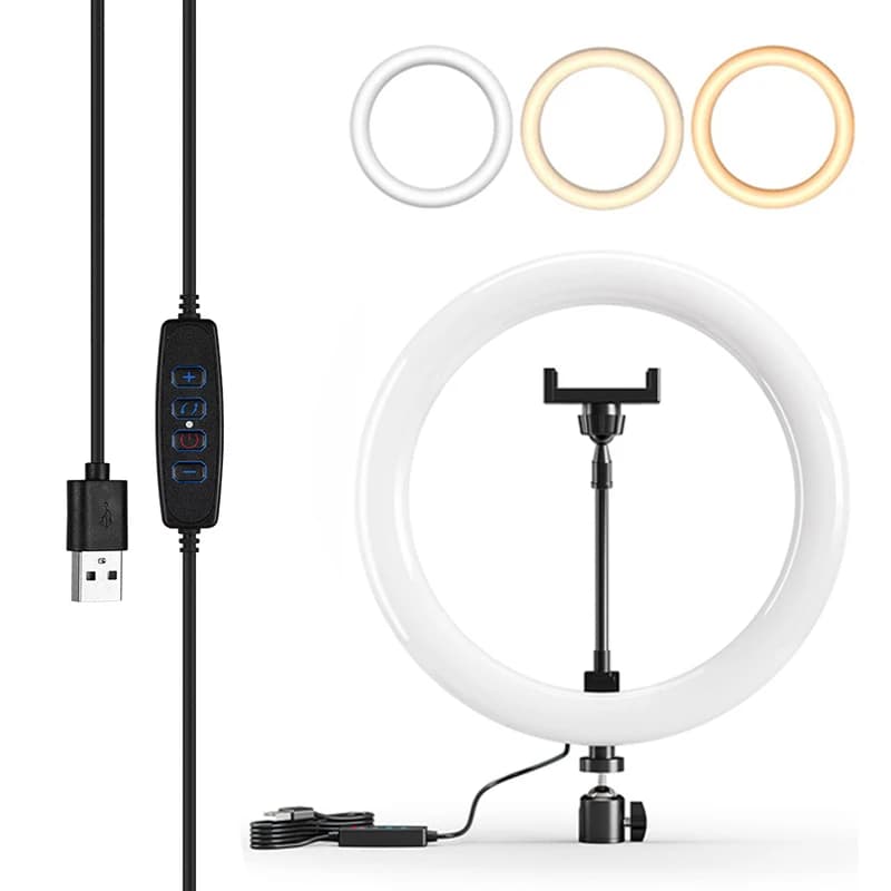 10inch LED Selfie Ring Light Phone Photography Lamp Support Tripod Stand Ringlight For TikTok Youtube Live Video LED Ring light