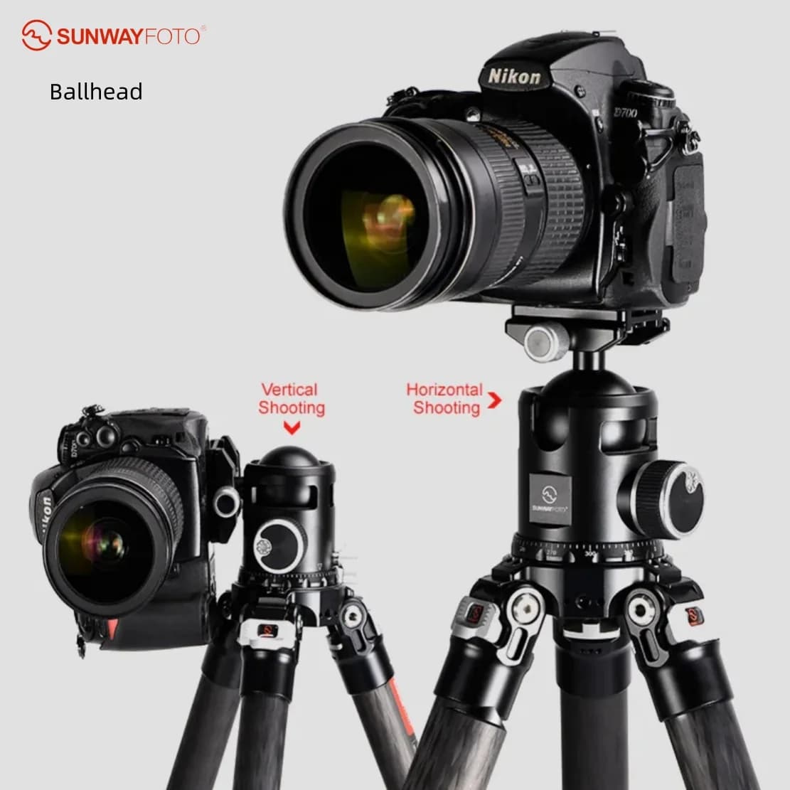 SUNWAYFOTO Lightweight DSLR Camera Tripod Ballhead EB-52 with QR Plate DP-60G
