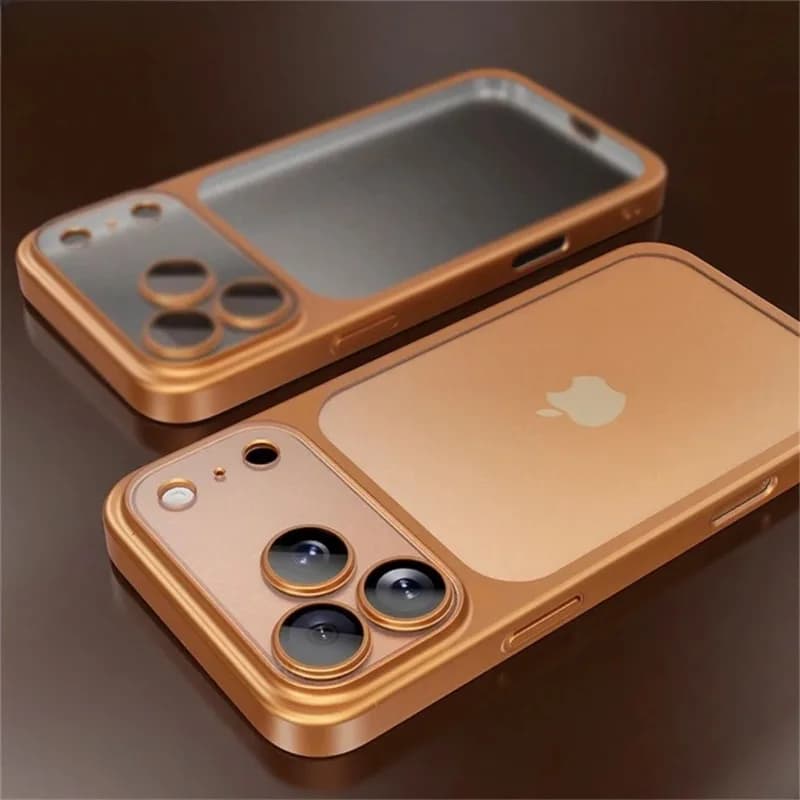 Custodia per telefono sottile traslucida satinata con placcatura di lusso per iPhone 17 Air 16 15 14 13 12 Pro Max, protezione obiettivo e cover opaca antiurto