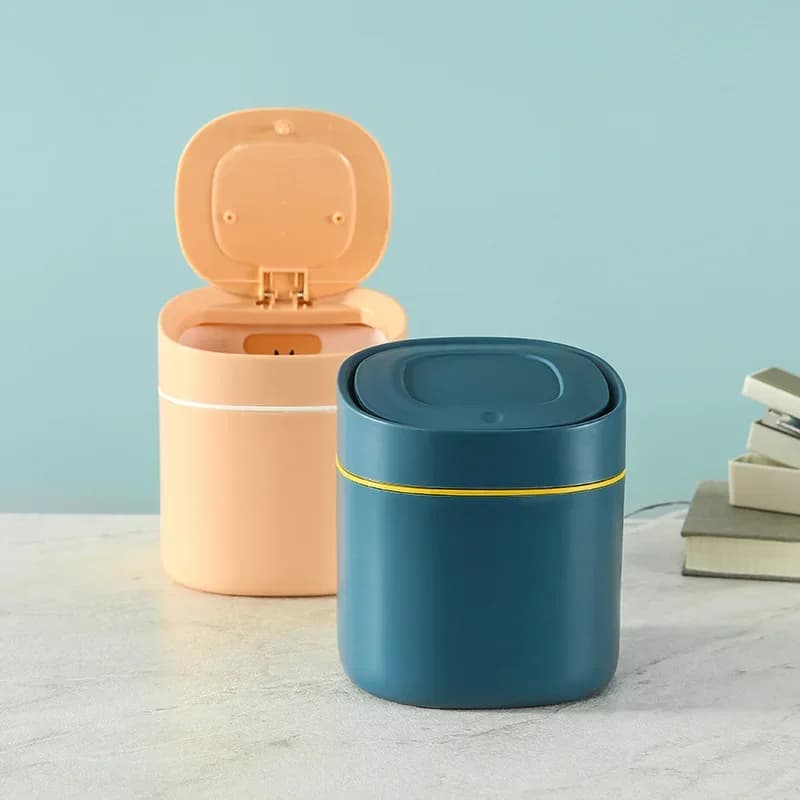 Pattumiera in plastica da tavolo, piccoli contenitori per rifiuti, cestino per rifiuti da tavolo per la casa, pattumiera per forniture per ufficio, scatola per barili per articoli vari