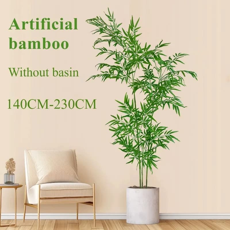 Bambù artificiale Grande bambù verde da 1,4 M a 2,3 M Bambù Pavimento domestico in vaso Pianta verde finta Decorazione della stanza del giardino dell'hotel