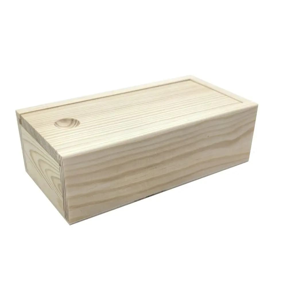 Scatola Regalo Scorrevole in Legno di Pino Naturale con Coperchio Estraibile, Contenitore in Legno Grezzo Durevole per Fai-da-te