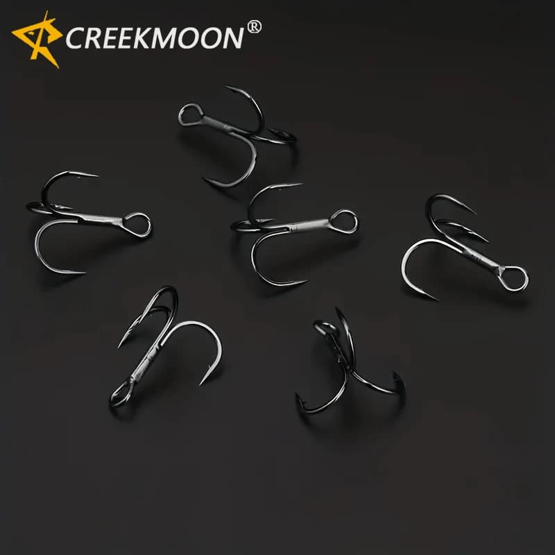 100/50pcs/Box Super High Carbon Steel Treble Fishing Hooks Sea Fishing Triple Barbed Sharp Hook for Jig Carp Fishing Lure Tackle