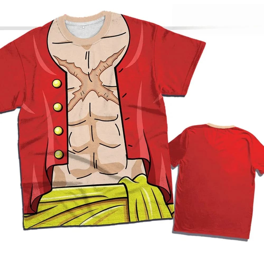 Nuova T-shirt Anime One Piece Luffy 2026 a Maniche Corte, Stampa 3D Casual Estiva alla Moda, Traspirante per Adulti e Bambini, Maglietta Uomo Donna
