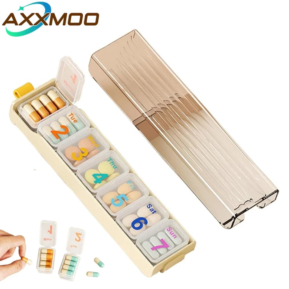 1PCS Weekly Pill Organizer, 7-Day Case Capacity for Vitamins Supplements and Medication, BPA Free