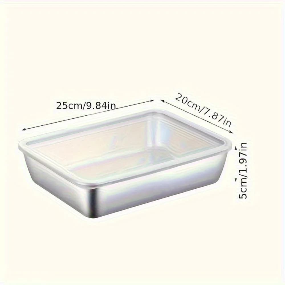 Contenitori per Alimenti in Acciaio Inossidabile 4 Pezzi, Scatole Impilabili con Coperchio Trasparente Antiperdita per Cucina, Congelatore, Frutta, Carne, Verdura
