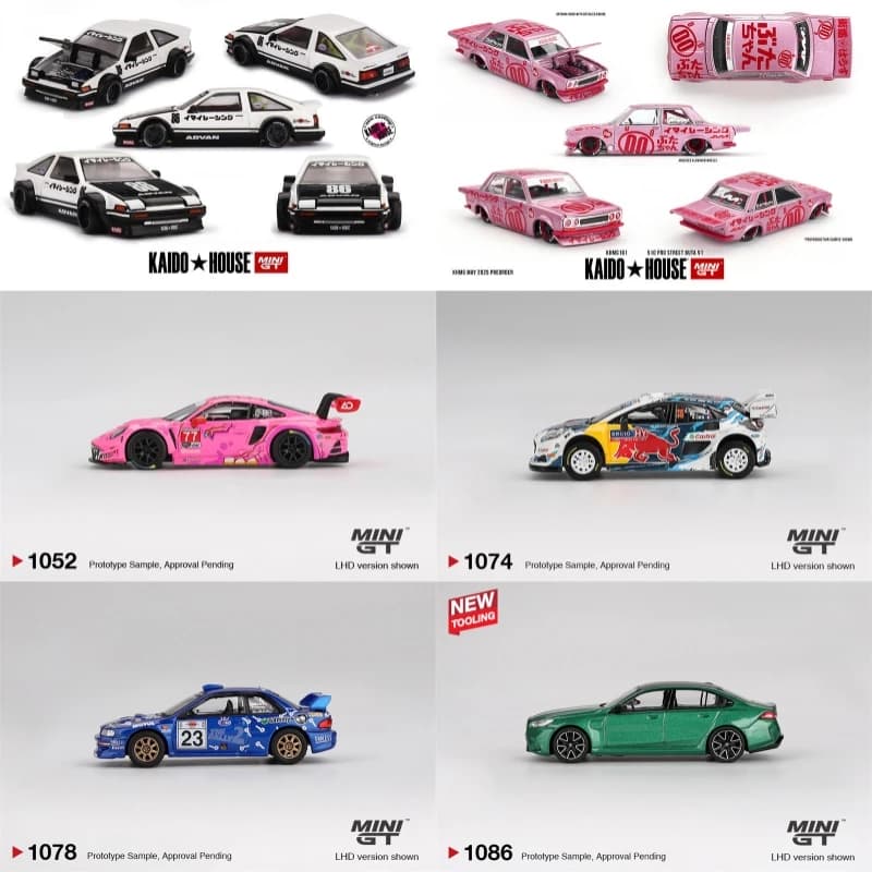 MINI GT 1:64 GR Supra EVAR GT3 R # 77 WRC99 # 23 M5 (G90) / Kaido funziona AE86 510 Pro Street Buta modellino pressofuso