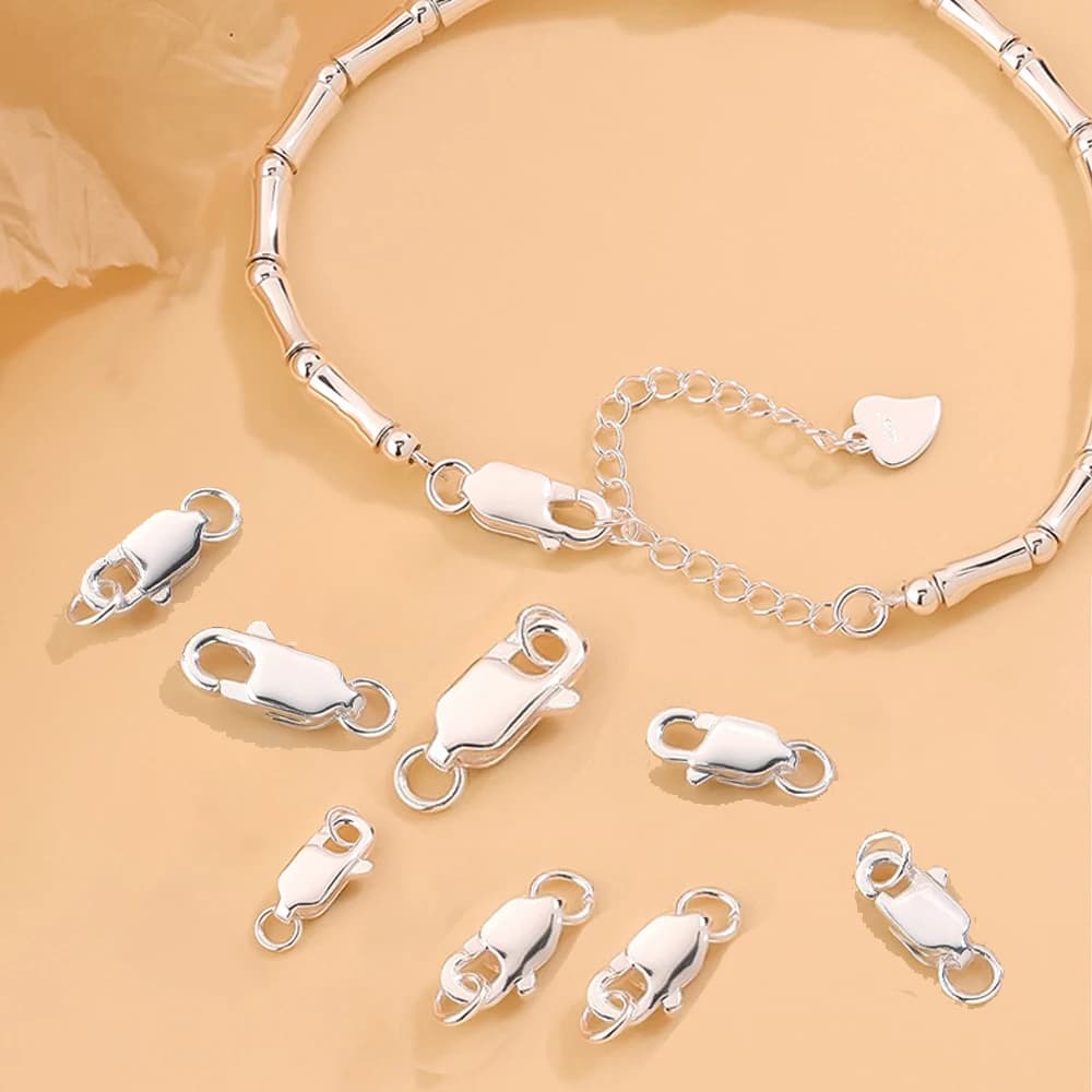 2 Set 925 Sterling Silver Spring Aragon Chain Hooks Rabbit with Sauce Rings for Jewelry Creation Results Creating Accessories