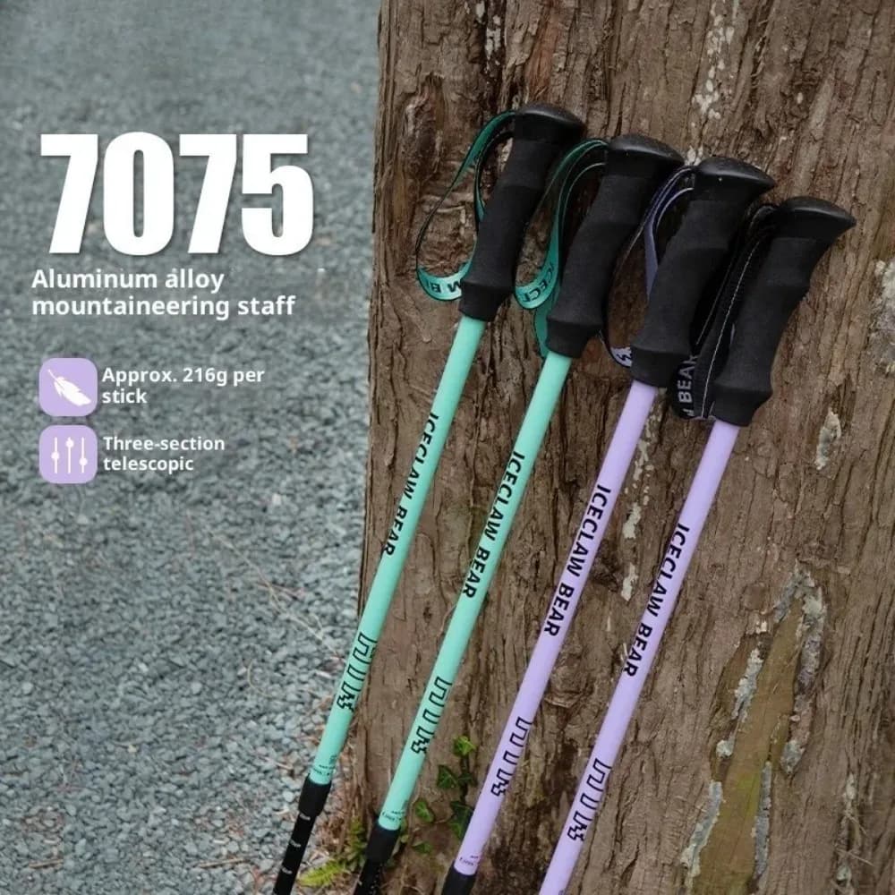 Outdoor Professional Ultra-light Retractable Lightweight Folding Trekking Poles for Mountain Climbing and Hiking Non-slip Poles
