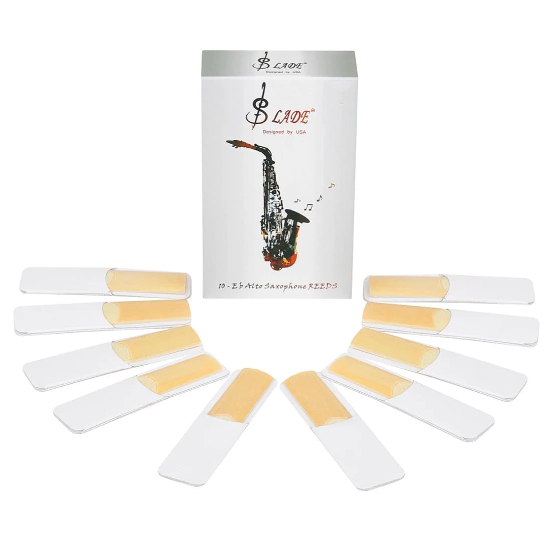 10pcs Eb Alto Sax Reed Saxophone Reeds Strength 2.0 2.5 3.0 Saxophone Reed Woodwind Instrument Accessories