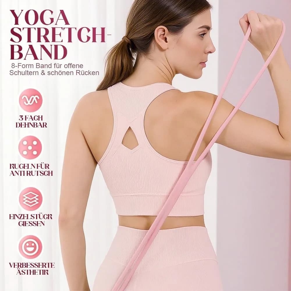 Silicone strength for stretching exercises, for chest, ankle, back and upper body, for muscle training, 8 shape strength bands for women and men.