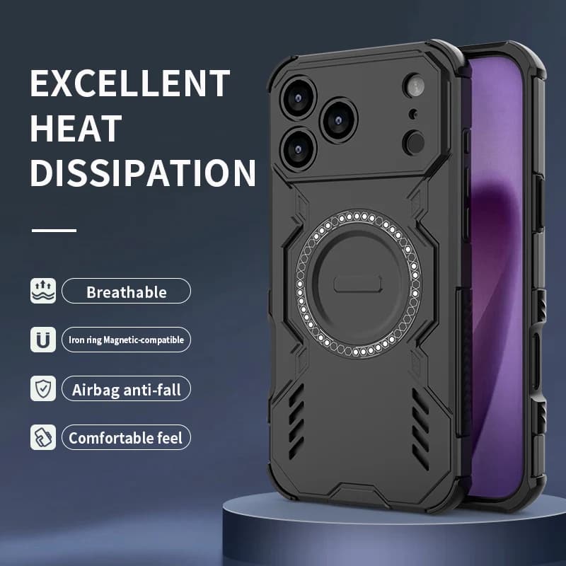 High Quality Shockproof Magnetic Cooling Protective Cover Phone Case for iPhone 17 Pro Max 17 Air 16E 15 14 Plus 13 11 Funda