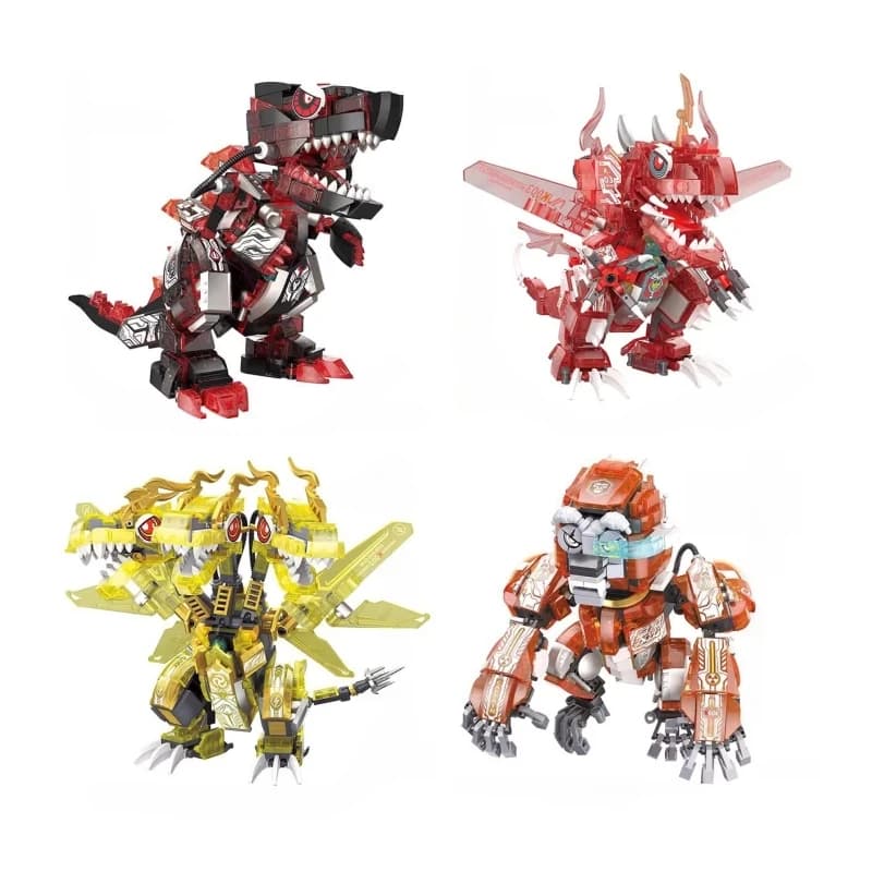 Dinosauro luminoso Mecha Building Blocks Ragazzo Puzzle Assemblaggio Giocattoli Tyrannosaurus Rex Collezione Modello Regalo di compleanno per bambini