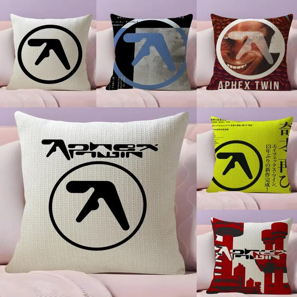Aphex Twin Richard D James Music Linen cover organic fabric with breathable front-back printing, pillowcase for sofa, home decoration