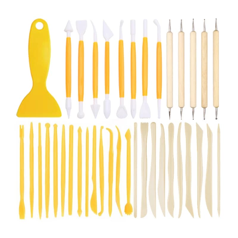 38Pcs Pottery Clay Sculpting Tools Set Polymer Clay Tools Pottery Clay Modelling Tools Double-Ended for Sculpture Modelling Clay