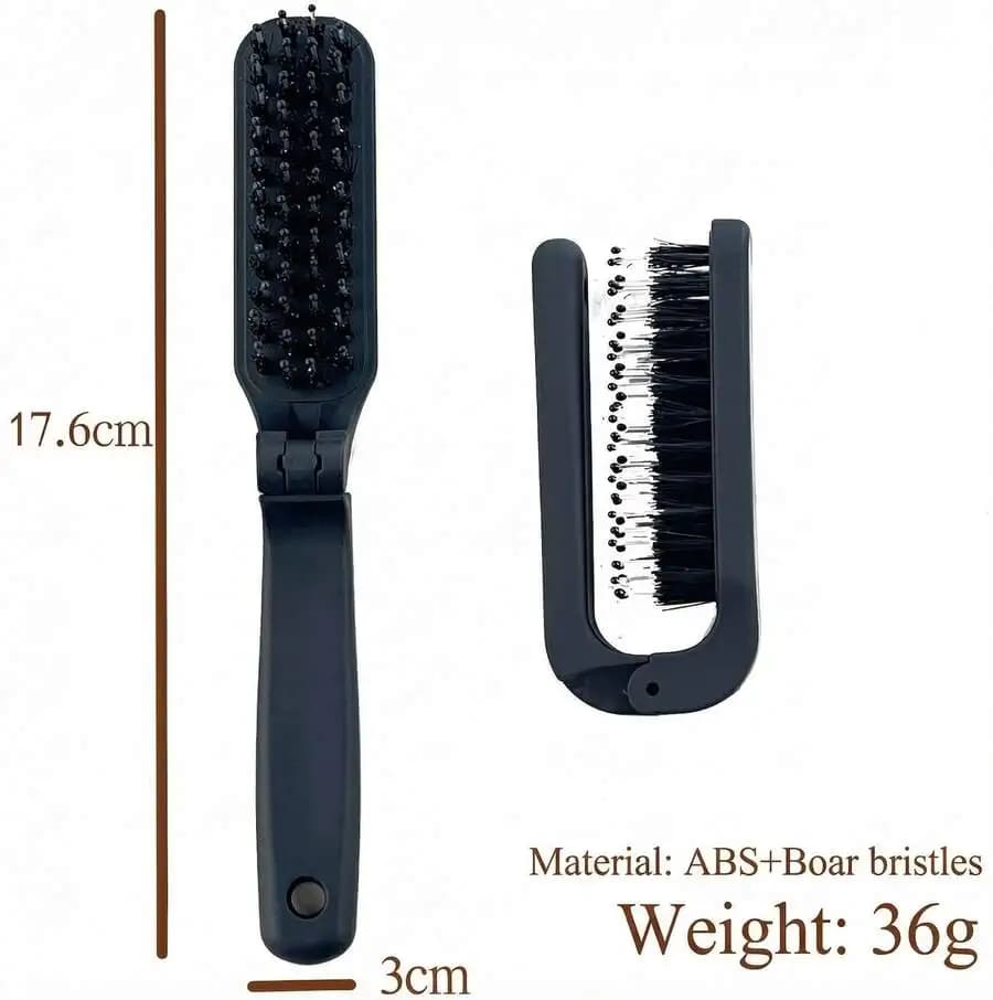 Spazzola per capelli pieghevole con setole di cinghiale, materiale ABS, spazzola per styling da salone per uomo e donna