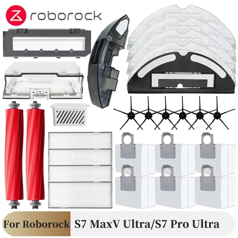 Per Roborock S7 Maxv Ultra S7 Pro Ultra Robot Aspirapolvere Spazzola laterale principale Mop Filtro Hepa Sacchetto per la polvere Pulizia Spazzola rotante Accessori