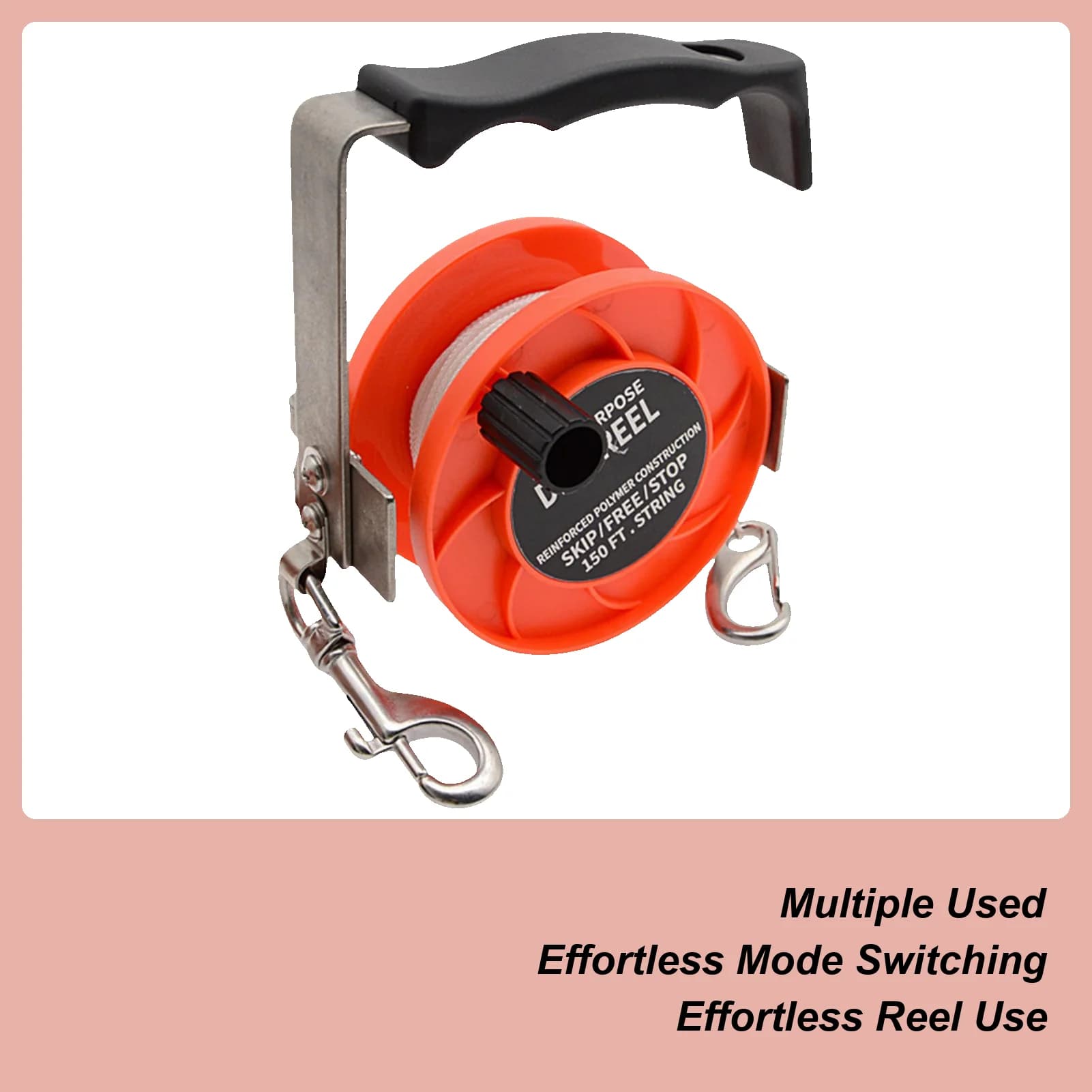 290FT dive reel Adjustable nylon extractor Stable ergonomic dive reel for snorkeling Underwater fishing Boat Outdoor beach Diving