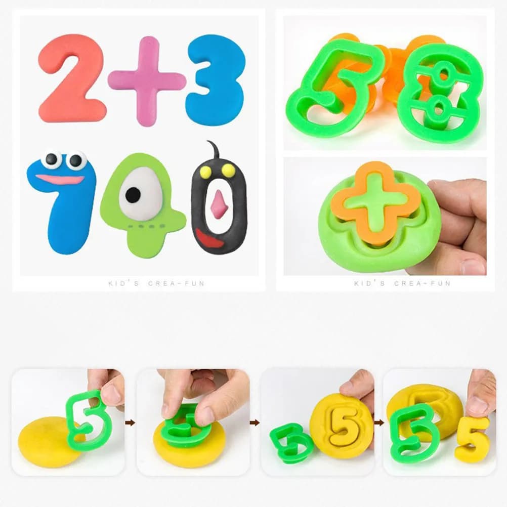 41Pcs Number Symbol Dough Tool Mold Set for Kids Creative Play Stress Relief Early Learning Classroom Daycare DIY Clay Modeling