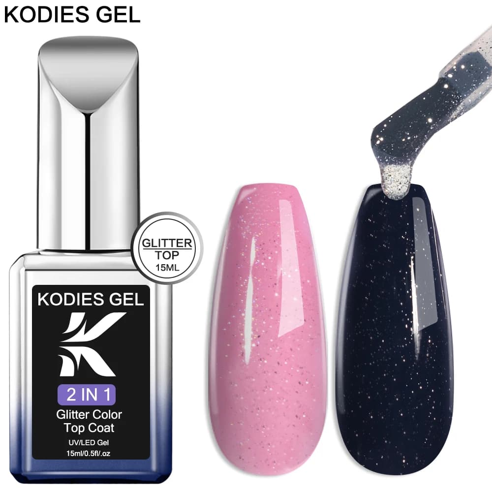 KODIES GEL Starlight Top Coat Gel Smalto per unghie 15ML Semipermanente UV Shimmery Manicure Gel Finitura Sigillante Aurora Chrome Top Coat
