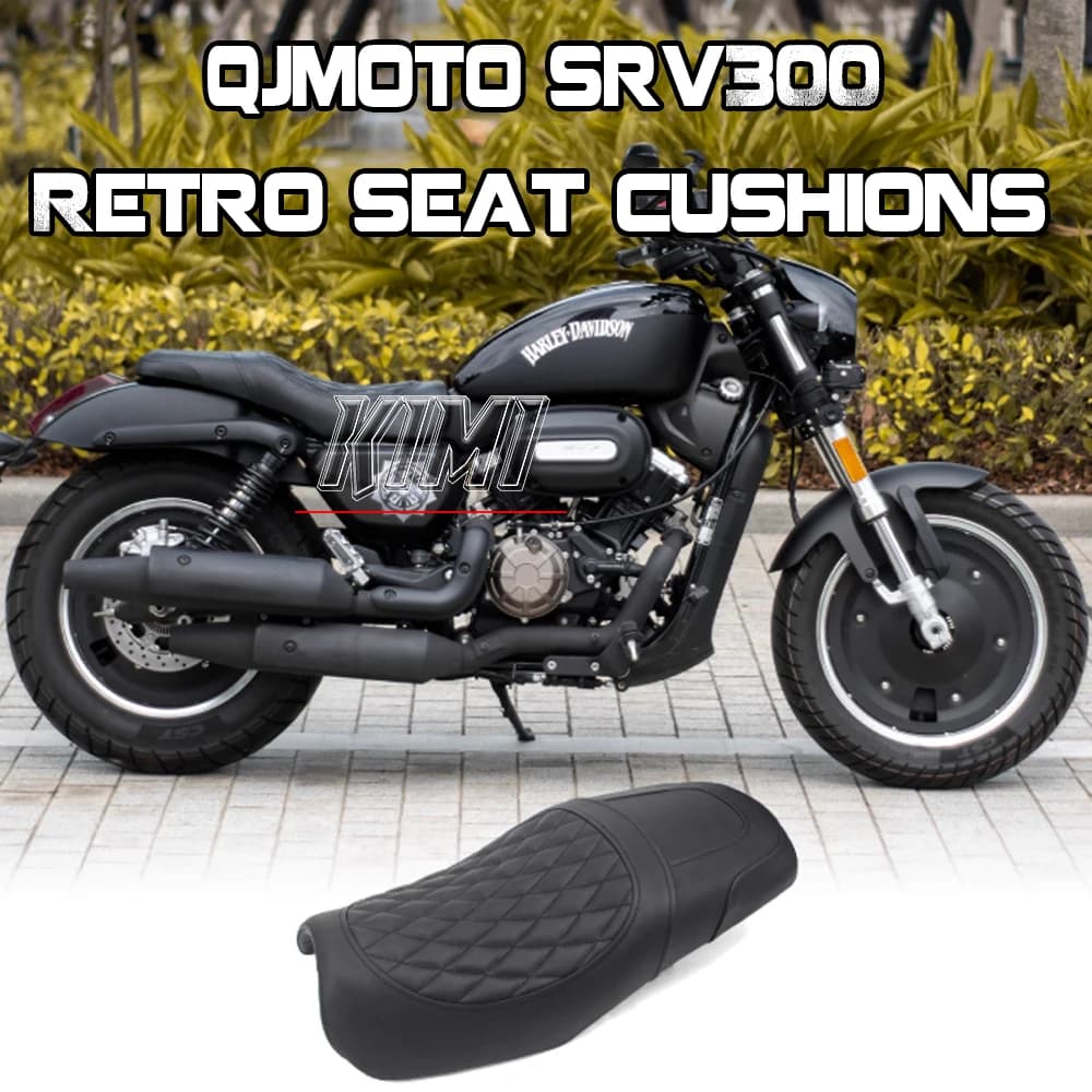 Motorcycle Retro Seat Cushion Extended Double Seat Cushion Waterproof Comfortable Modification Accessories For QJMOTO SRV300