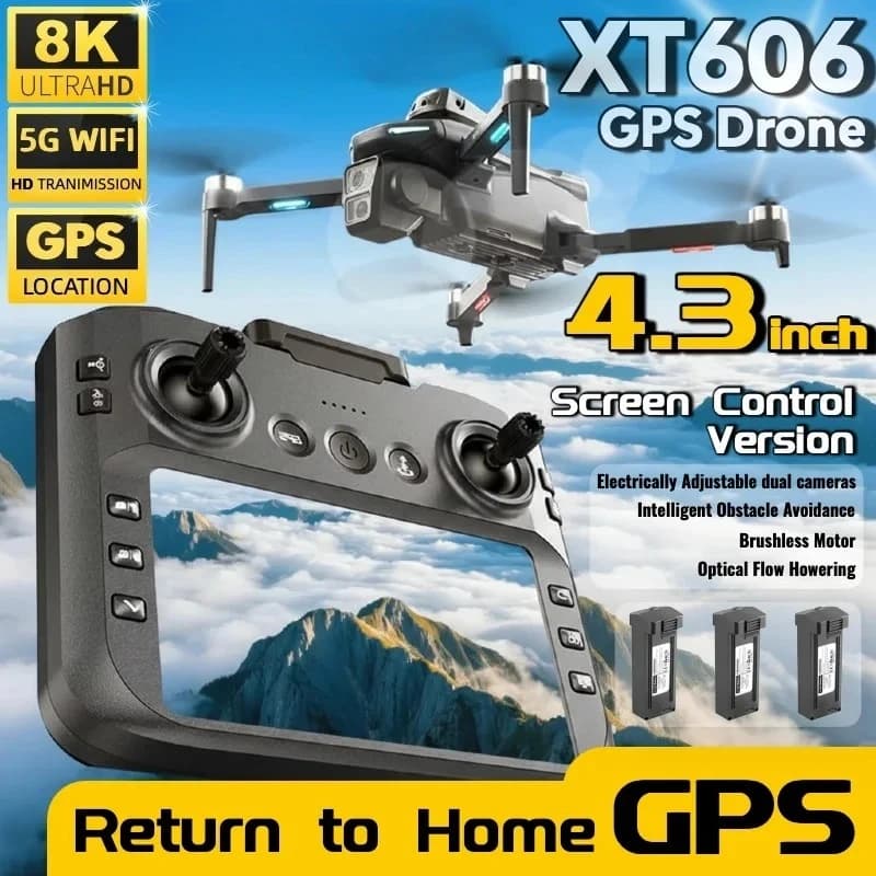 2026 Lenovo XT606 MAX GPS Drone 4k Professional 8K HD Camera FPV Wish Screen Drone 360° Obstacle Avoidance Quadcopter Toys Drone