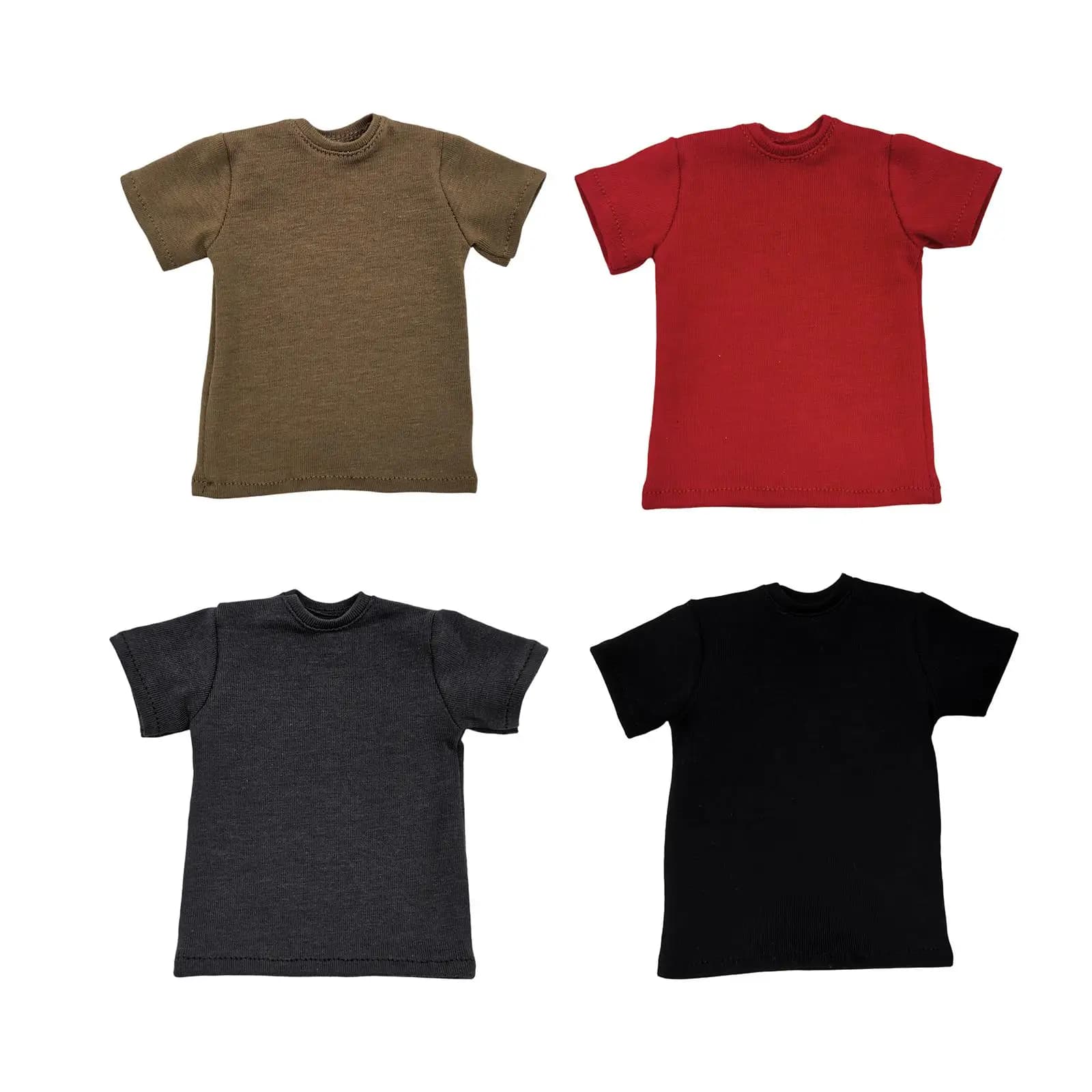 T-shirt in tessuto per bambole alla moda in scala 1:6, outfit per accessori per figure maschili e femminili snodabili