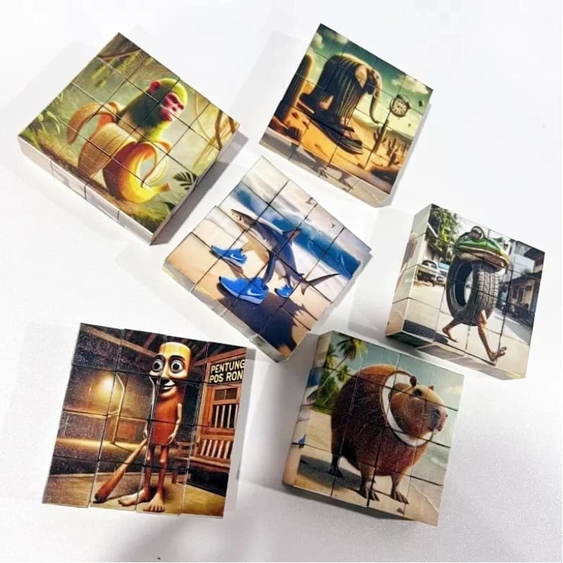 16 pz/set di Cervello Italiano Del Fumetto Puzzle Blocco Magnetico Giocattoli Tung Tung Sahur Divertente Meme Anime Creativo Blocco Regali