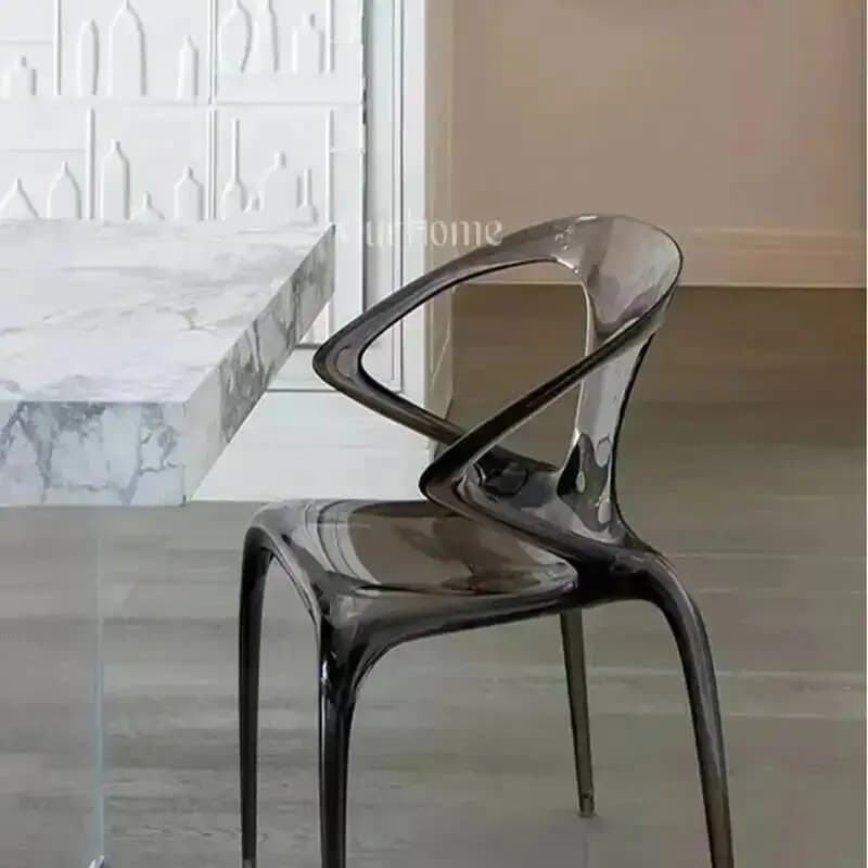 Poltrona Gaming di Design Individuale, Sedia Nordica per Soggiorno, Sala da Pranzo, Esterni, Salone Moderno, Ergonomica, con Braccioli Trasparenti, Arredamento da Patio