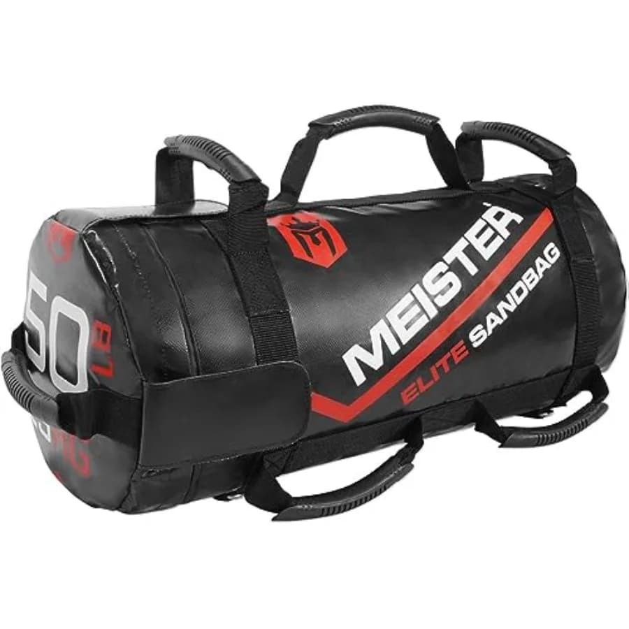 Pacco sacco di sabbia Elite Fitness da 50 libbre con 3 kettlebell rimovibili per allenamento funzionale, costruzione in poliestere resistente, colore antracite