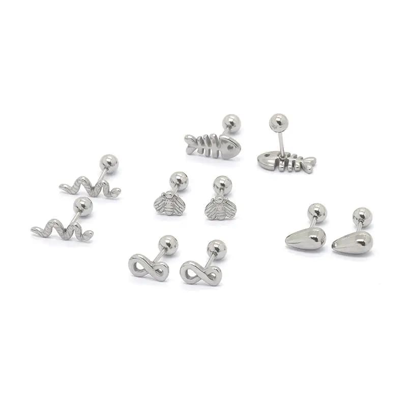 Fashion Bee Design Silver Earrings For Women Elegant Studs Jewelry Gift for Special Occasions