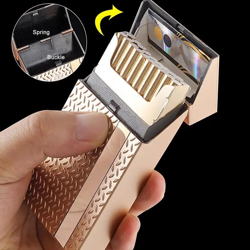 Portable Extended Cigarette Case Hand Roll Cigarettes Holder Storage Container Box For Holding 20 Cigars Cigarette Accessories