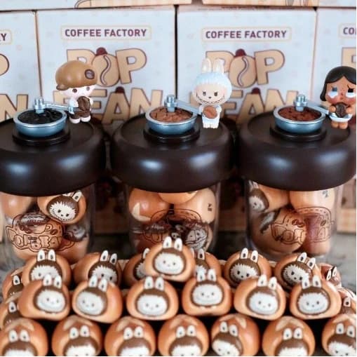 Nuova Serie Originale Popmart Coffee Factory Pop Bean, Scatola Misteriosa, Decorazione da Scrivania, Giocattoli Carini in Bottiglia, Regalo per Ragazze