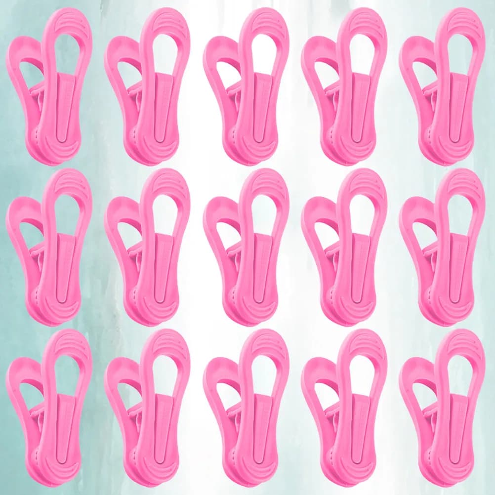 25Pcs Windproof Clothes Clips Heavy Duty Plastic Non Slip Towel Hanger for Drying Quilt Duvet Cover Socks Underwear Clothesline