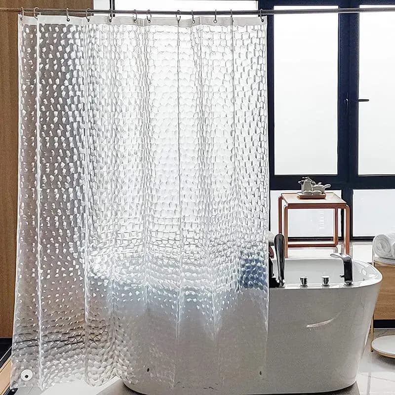Tenda da doccia impermeabile con ganci Copertura per vasca da bagno Tende da bagno antimuffa Decorazioni per la casa Schermo divisorio per vasca da bagno per WC EVA