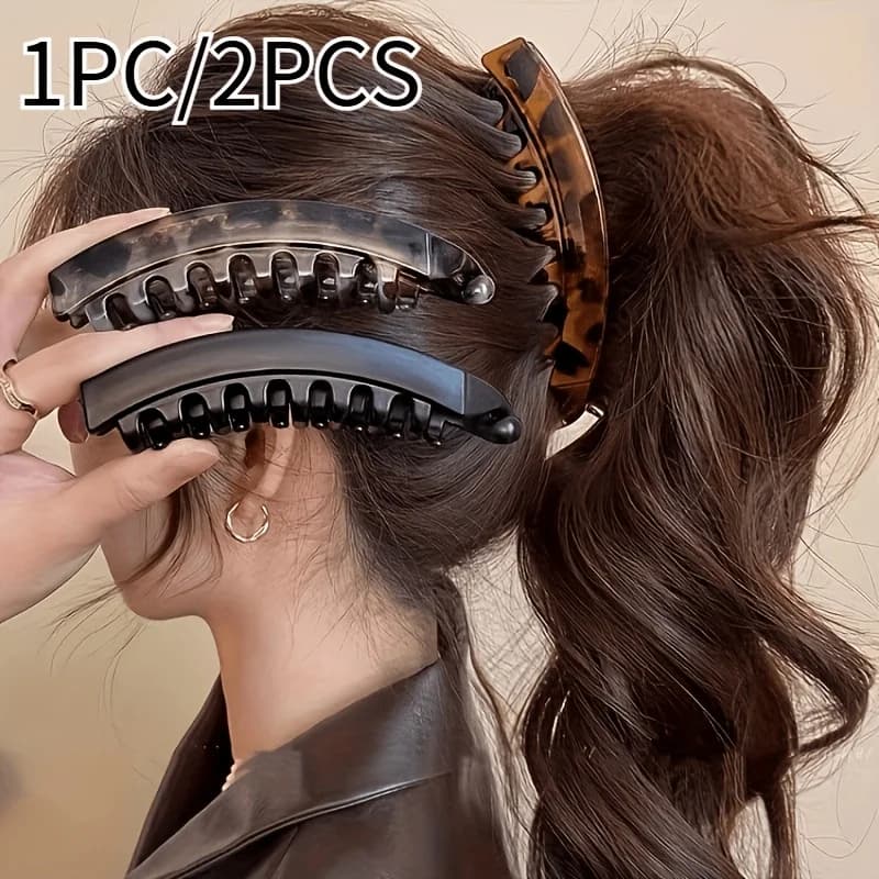 Flash sale 3pcs /set Large Capacity Banana Clips with Back Comb, Suitable for Ponytails and Vertical Knot Hair Accessories for Women